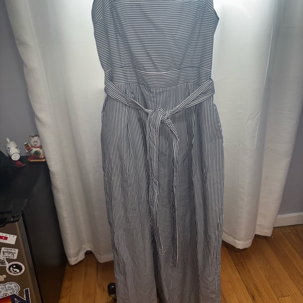 J.Crew Striped Sleeveless straight leg Jumpsuit